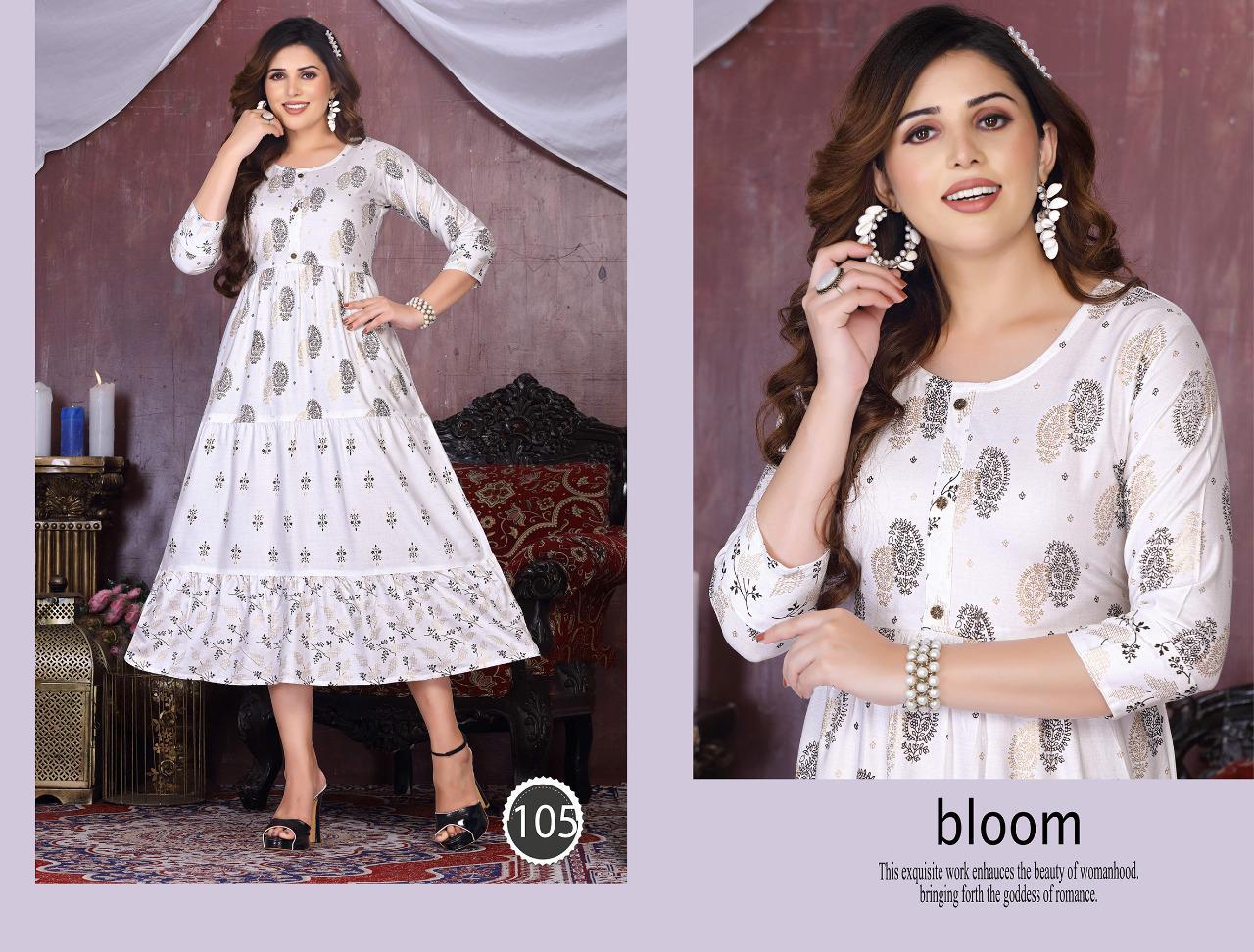 White Moon Designer Rayon Wholesale Anaraklai Kurti Collection 